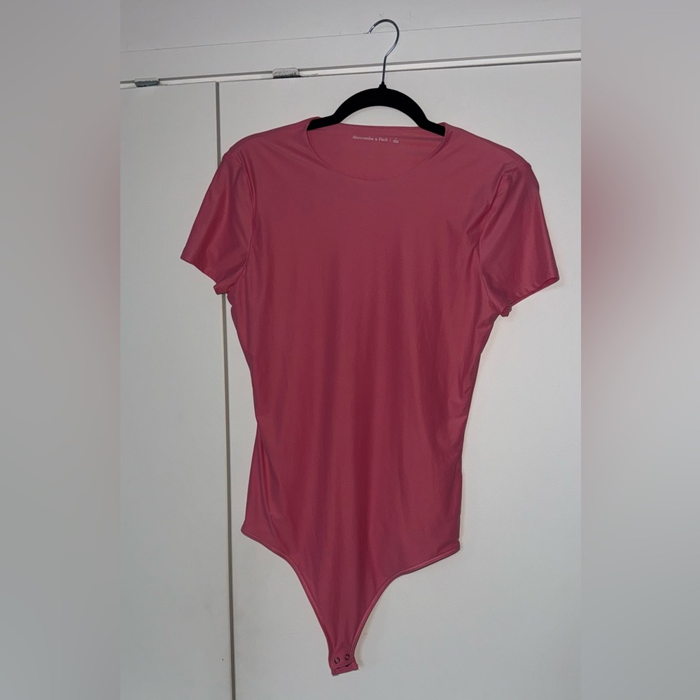 Abercrombie & Fitch Soft Matte Rose Pink Short Sleeve Bodysuit